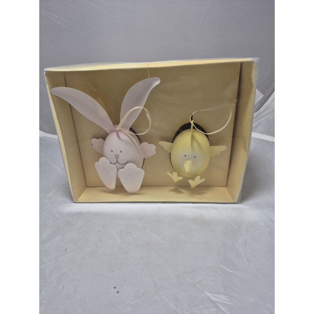 💥 Hand-Painted Bunny & Chick Hanging Ornaments Easter Decor Pier 1 Imports B6